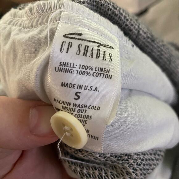 CP Shades Jacket Blazer Dree Linen Lightweight Unstructured Neutral Boho Button - Picture 10 of 10